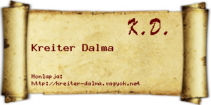 Kreiter Dalma névjegykártya